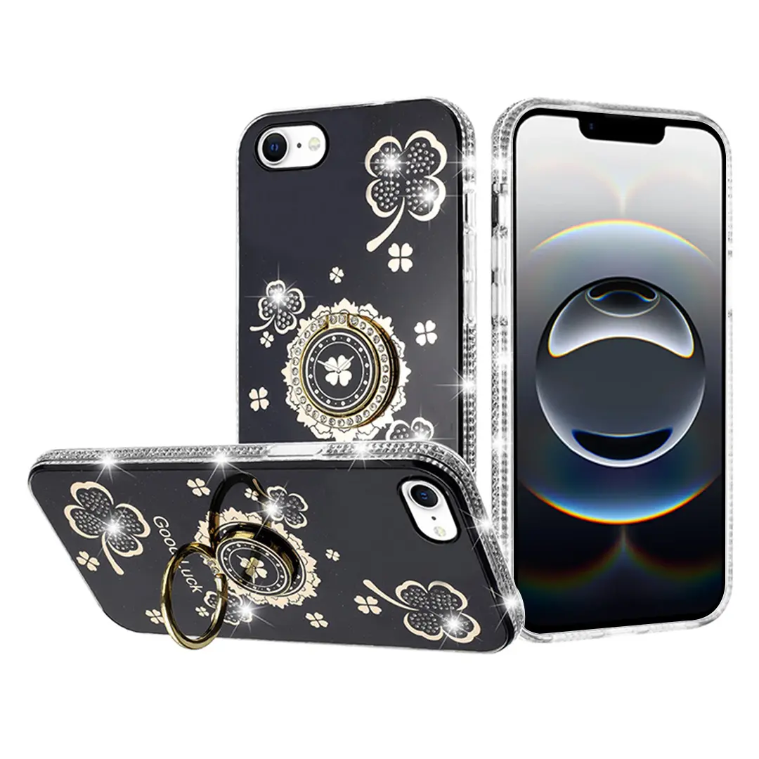 iPhone 16E Bling Diamond Lucky Case Black